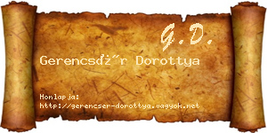 Gerencsér Dorottya névjegykártya